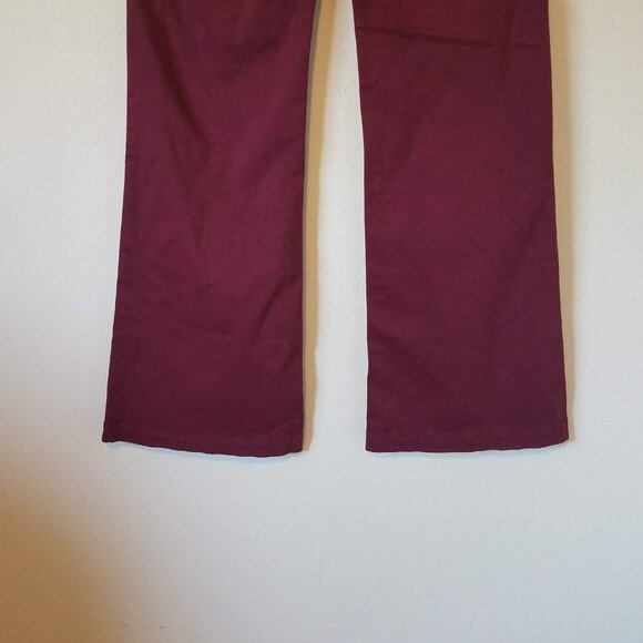Bebe Pants Women's Size 26 Red Burgundy Clean Sateen Flare NWT - Picture 7 of 10